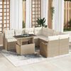 vidaXL Set Divano da Giardino con cuscino 9 pcs Beige Polyrattan