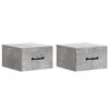vidaXL Mobiletto da notte a muro 2 pz Grigio Cemento 34,5 x 33 x 20 cm