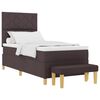 vidaXL Letto a molle con cuscino Marrone scuro 200 x 100 cm Tessuto