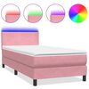 vidaXL Letto a Molle con Materasso e LED Rosa 80x210 cm Velluto