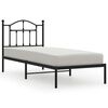 vidaXL Giroletto con Testiera in Metallo Nero 90x200 cm