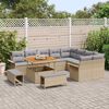 vidaXL Set Divano da Giardino con cuscino 12 pcs Beige e Grigio Chiaro