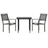 vidaXL Set da Pranzo da Giardino 3 pz Nero in Acciaio e Textilene