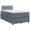 vidaXL Letto box spring con materasso Grigio Scuro 120 x 200 cm