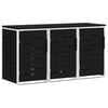 vidaXL Stoccaggio contenitore a ruote for 3 Bins 240L Acciaio Inox