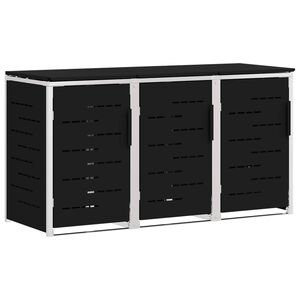 vidaXL Stoccaggio contenitore a ruote for 3 Bins 240L Acciaio Inox