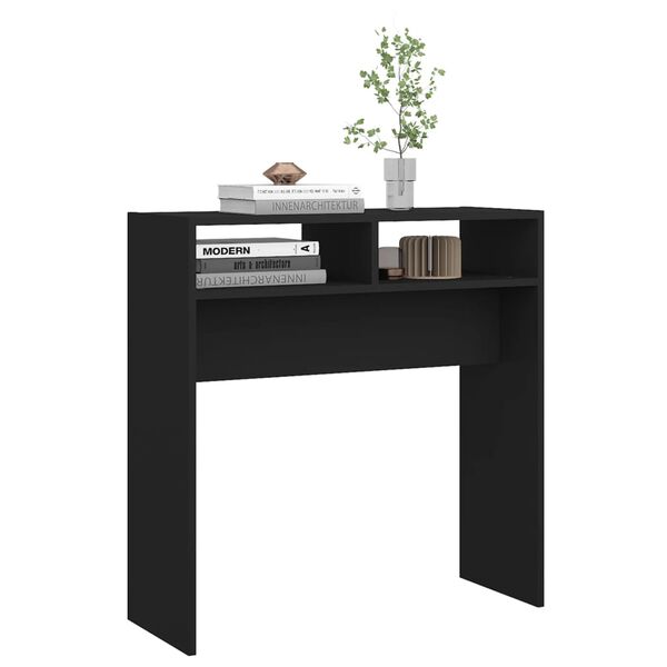 vidaXL Tavolino Consolle Nero 78x30x80 cm in Legno Multistrato