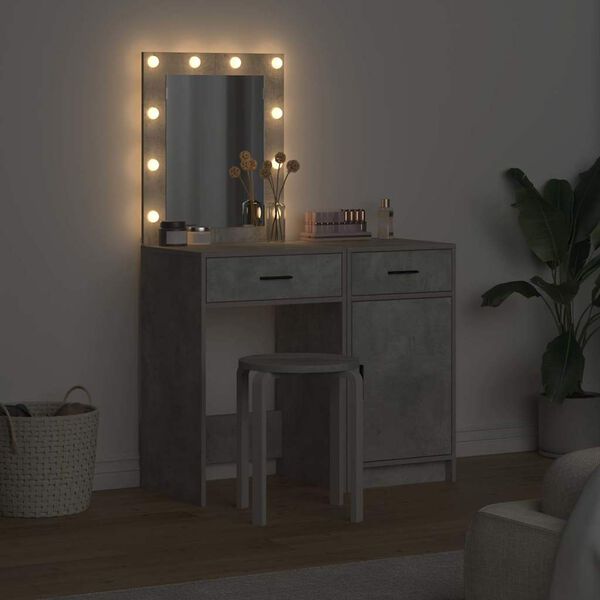 vidaXL Tavolo da Trucco con cassetto 2 pcs Grigio 50 x 41 x 135 cm