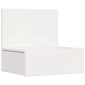 vidaXL Comodino Bianco 42 x 32,5 x 40 cm Legno di pino massello
