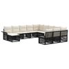 vidaXL Set Divano da Giardino 12 pz Nero e Bianco Crema polyrattan