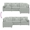 vidaXL Divano Modulare con Cuscini in Velluto Grigio Chiaro