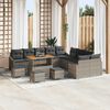 vidaXL Set Divano da Giardino con cuscino 14 pcs Grigio polyrattan