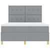 vidaXL Letto a molle con materasso Grigio chiaro 140 x 190 cm Tessuto