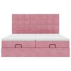 vidaXL Struttura Letto Pouf con Materassi Rosa 200x200 cm Velluto