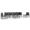 vidaXL Set Divani da Giardino 7 pz con Cuscini Antracite in Polyrattan