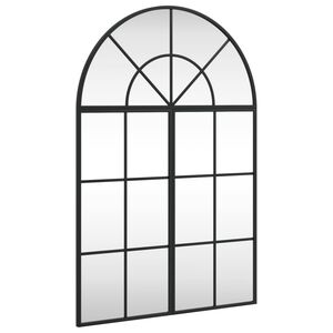 vidaXL Specchio da Parete Nero 60x90 cm Arco in Ferro