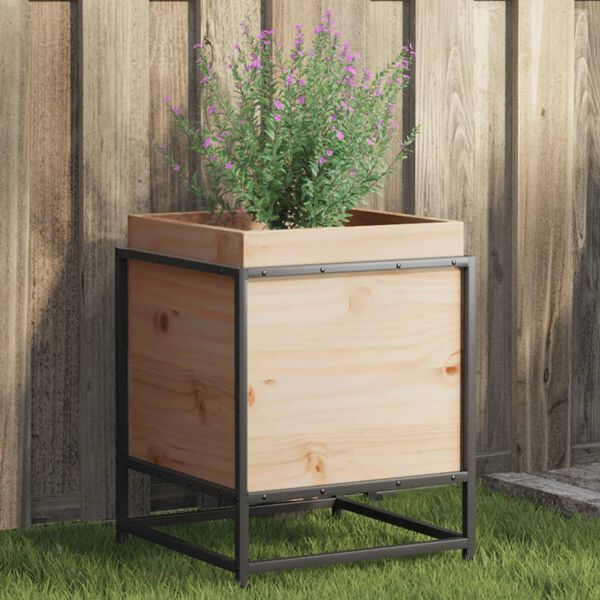 vidaXL Fioriera da Giardino 40x40x50 cm in Legno Massello di Pino