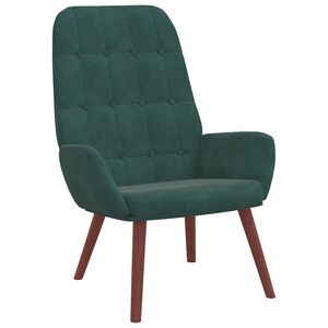 vidaXL Sedia Relax Verde Scuro in Velluto