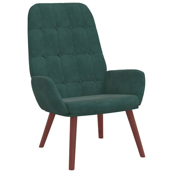 vidaXL Sedia Relax Verde Scuro in Velluto