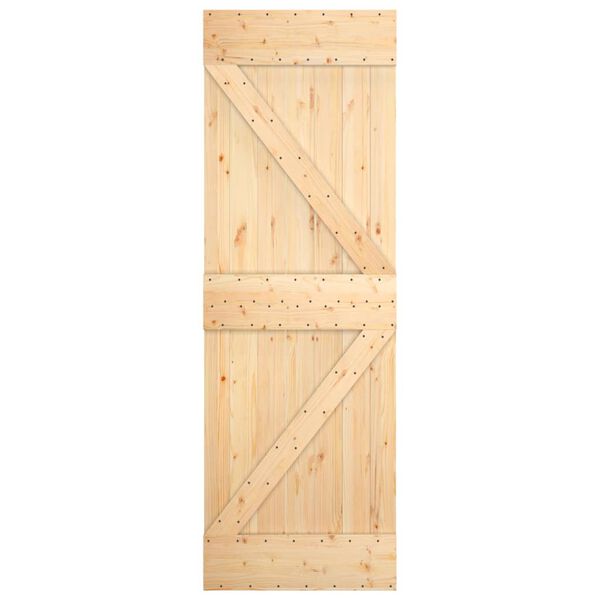 vidaXL Porta Scorrevole con Set Hardware 70x210 cm Legno Massello Pino