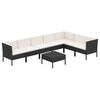 vidaXL Set Divani da Giardino 8 pz con Cuscini in Polyrattan Nero