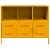 vidaXL Credenza Giallo Senape 100,5x39x79 cm in Acciaio