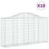 vidaXL Cesti Gabbioni ad Arco 10 pz 200x30x100/120 cm Ferro Zincato