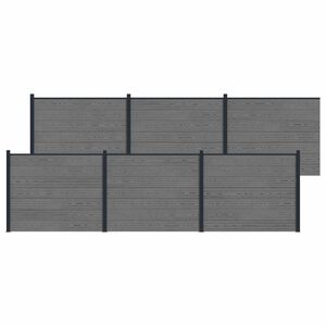 vidaXL Pannello di Recinzione 6 pcs WPC e Alluminio Grigio