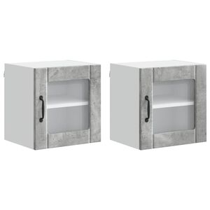 vidaXL Mobile in vetro da parete LUCCA 2 pcs Grigio Cemento