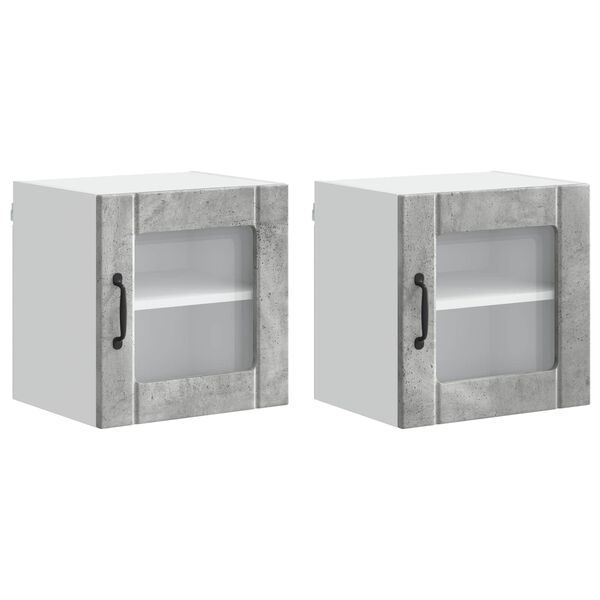 vidaXL Mobile da cucina Lucca 2 pcs Grigio cemento 40 x 31 x 40 cm