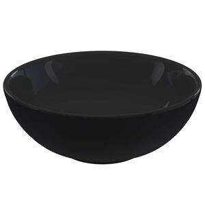 vidaXL Lavandino &Oslash;28x10 cm in Ceramica Nero Lucido