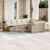 vidaXL Set Divano da Giardino 10 pz con Cuscini Beige in Polyrattan