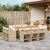 vidaXL Set da Pranzo da Giardino 11 pz con Cuscini Beige in Polyrattan