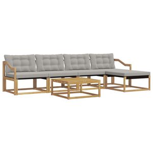 vidaXL Set di divani da esterno 6 pz Bianco e Grigio Chiaro