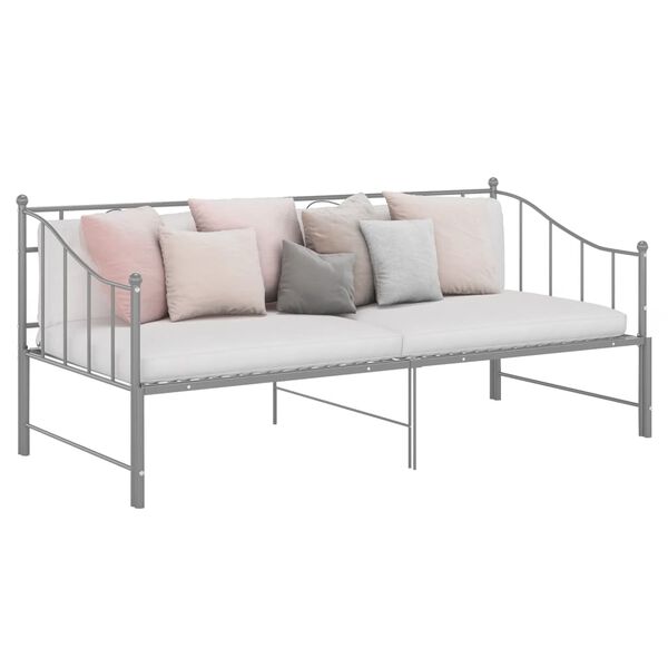 vidaXL Telaio Divano Letto Estraibile Grigio in Metallo 90x200 cm