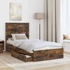 vidaXL Letto con Contenitore Rovere fum&eacute; 75 x 190 cm Legno multistrato