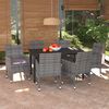 vidaXL Set da Pranzo da Giardino 7 pz con Cuscini in Polyrattan Grigio