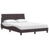vidaXL Letto con Materasso Hanko Marrone Scuro 140x190cm Tessuto