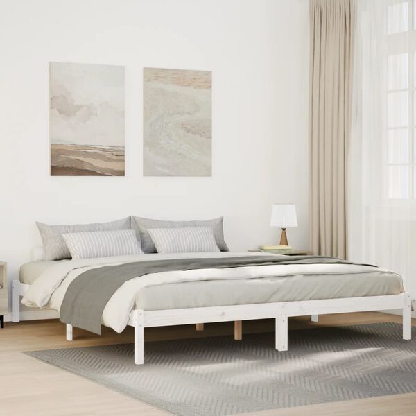 vidaXL Letto Extra Lungo senza Materasso Bianco 200x210 cm in Pino