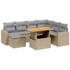 vidaXL Set Divano da Giardino 8 pz con Cuscini Beige in Polyrattan