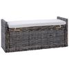 vidaXL Panchina con contenitore Nero Lavato 110 x 40 x 50 cm Rattan