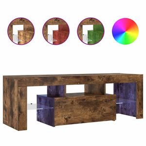 vidaXL Mobile Porta TV con Luci LED Rovere Fumo 120x35x40 cm