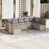 vidaXL Set Divano da Giardino 9 pz con Cuscini Beige in Polyrattan