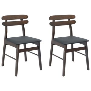 vidaXL Sedia da pranzo 2 pz Legno di gomma solido