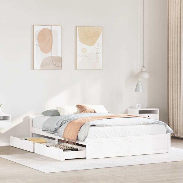 vidaXL Letto senza Materasso Bianco 120x200 cm Legno Massello di Pino