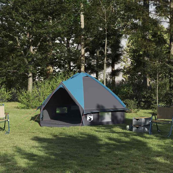 vidaXL Tenda Teepee con tetto Blu e Grigio 490 x 410 x 210 cm