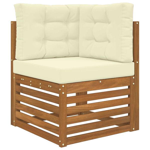 vidaXL Cuscino per divano da esterno 3 pcs Crema Poliestere