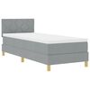 vidaXL Letto a molle con materasso Grigio chiaro 80 x 200 cm Tessuto