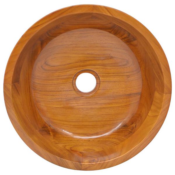 vidaXL Lavabo in Legno Massello di Teak &Phi;40x10 cm