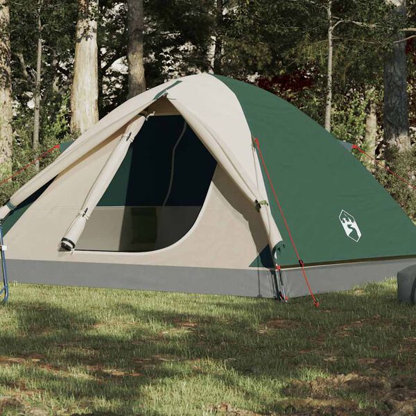 vidaXL Tenda da Campeggio a Cupola per 6 Persone Verde Impermeabile